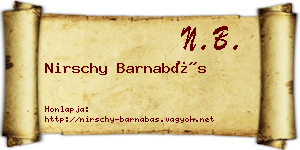 Nirschy Barnabás névjegykártya